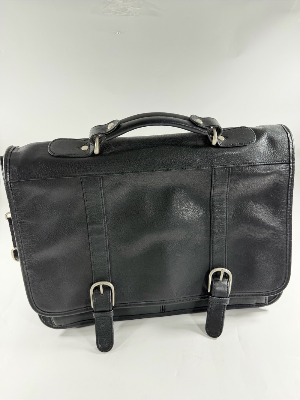 Wilsons Leather Black Laptop Briefcase Messenger Bag Executive Work Office